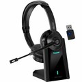 Delton 30X Wireless Computer  Headset Bluetooth Headphones with Noise Cancelling Mic Dock Auto-Pairing USB DBTHEAD35XBTDL